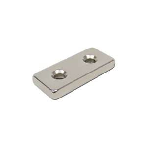 28mm x 12mm x 4mm Countersunk Neodymium Block